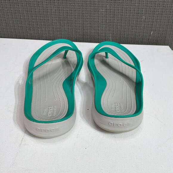 Crocs Casual Slip On Flip Flop Sandal Women's Size 11W Teal Green - Picture 3 of 8